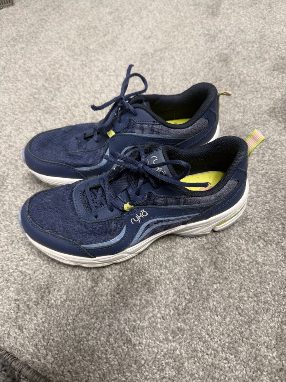 Ryka Navy and Lime Athletic Sneakers